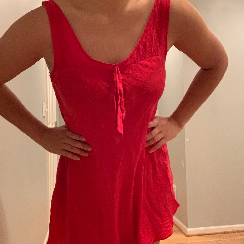 Vintage 100% silk red slip dress